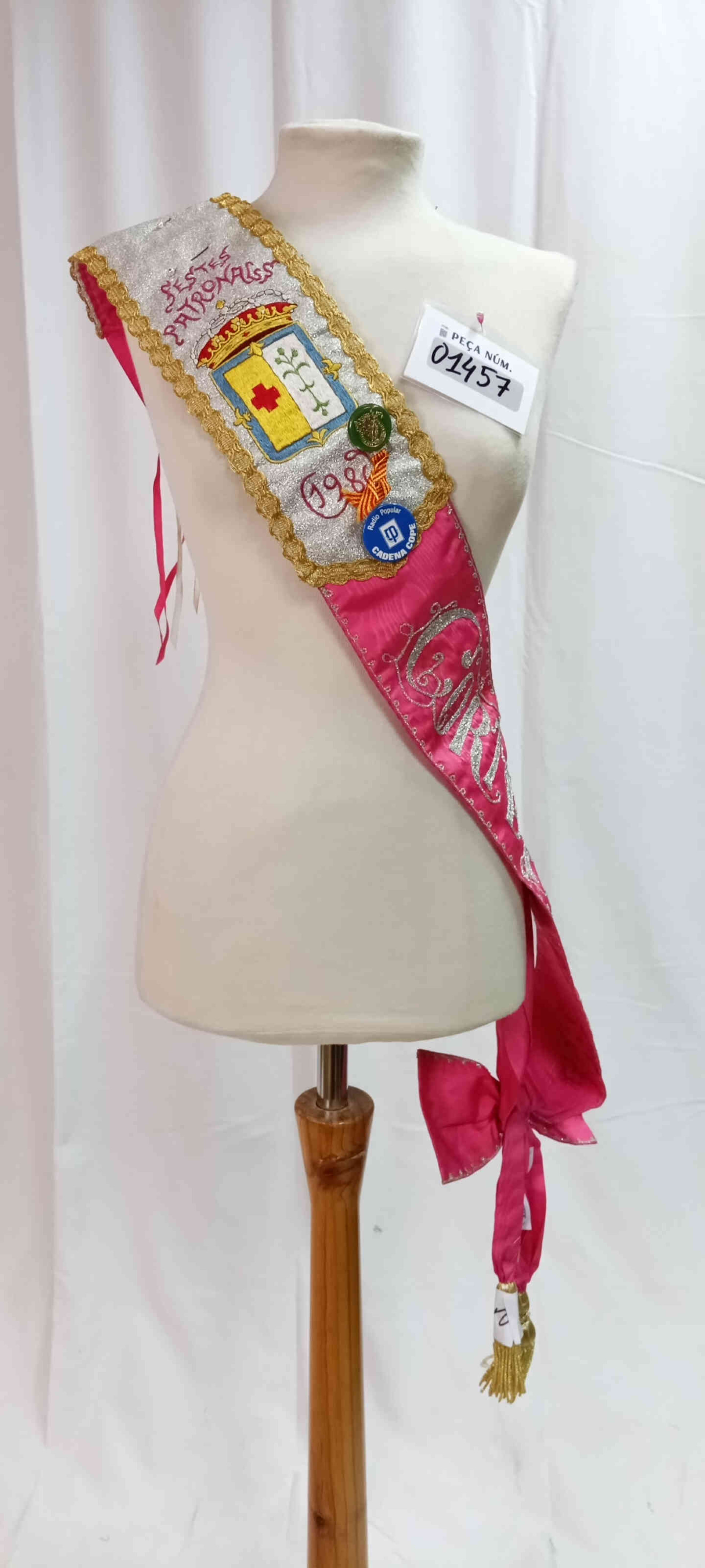 banda brodada fallera rosa